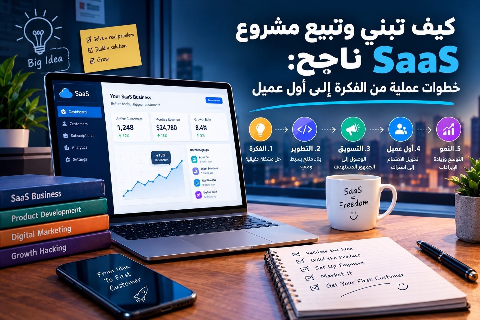 كيف تبني وتبيع مشروع SaaS ناجح